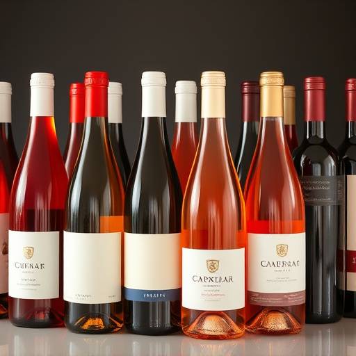 Bottiglie di vino rosso, bianco e rosato provenienti da diverse regioni italiane