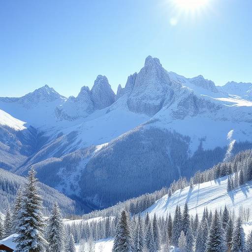 Montagne innevate delle Dolomiti in Trentino-Alto Adige