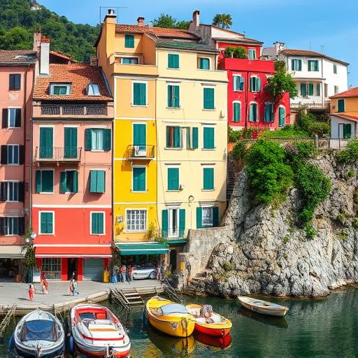 Tipiche case colorate della Liguria